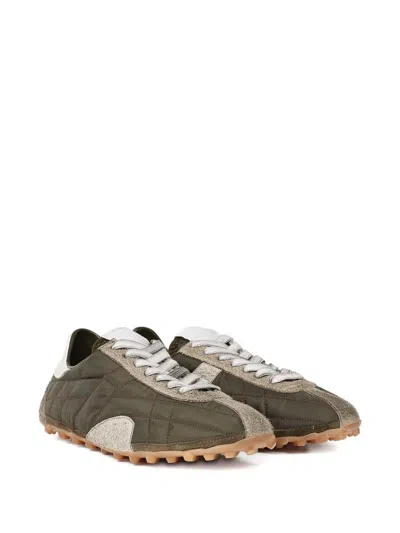 Maison Margiela Womens Khaki Sprinters Leather And Suede-trimmed Nylon Trainers Eur 37 / 4 Uk In Multi