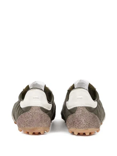 Maison Margiela Womens Khaki Sprinters Leather And Suede-trimmed Nylon Trainers Eur 37 / 4 Uk In Multi