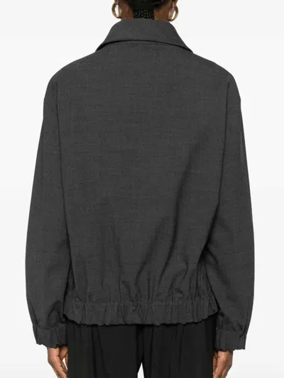 P.a.r.o.s.h Wool Bomber Jacket In Gray