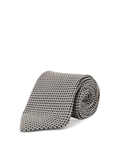 Tom Ford Patterned Silk Tie In White