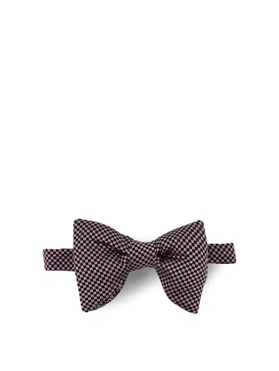 Tom Ford Geometric-pattern Bow Tie In Pink