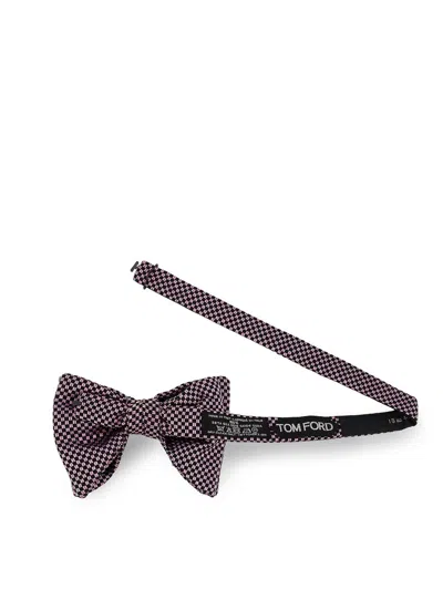 Tom Ford Geometric-pattern Bow Tie In Pink