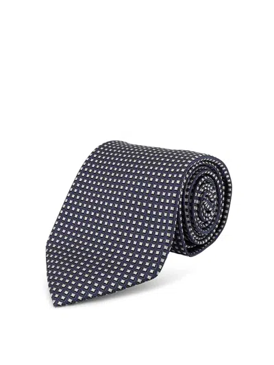 Tom Ford Patterned Silk Tie In Blue