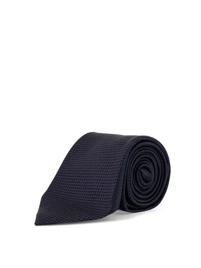 Tom Ford Silk Patterned Tie In Blue