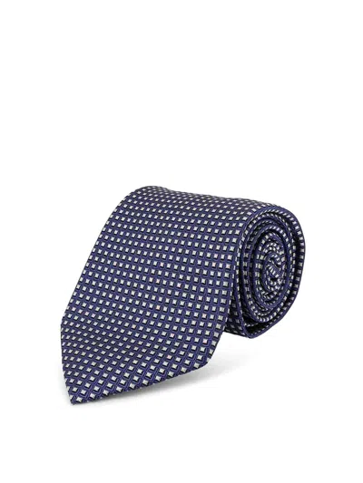 Tom Ford Patterned Silk Tie In Blue