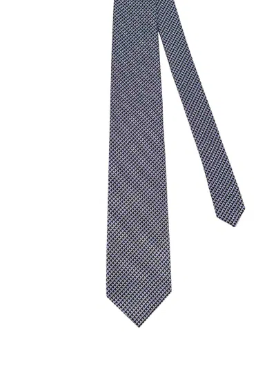 Tom Ford Patterned Silk Tie In Blue
