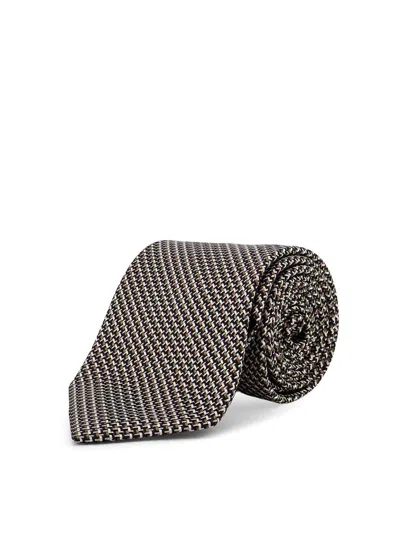 Tom Ford Patterned Silk Tie In Brown