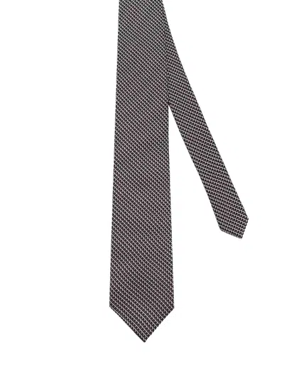 Tom Ford Patterned Silk Tie In Brown