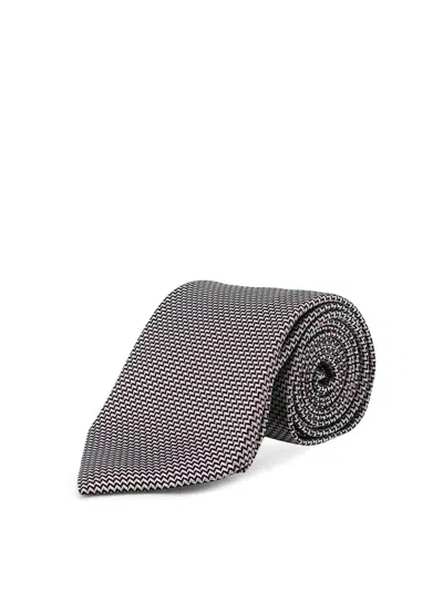 Tom Ford Patterned Silk Tie In Black