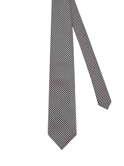 Tom Ford Silk Patterned Tie In Black