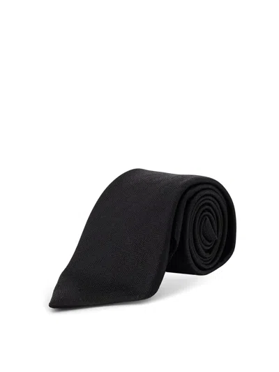 Tom Ford Patterned Silk Tie In Black