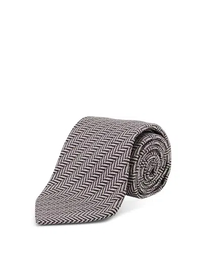 Tom Ford Patterned Silk Tie In Burgundy