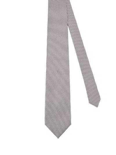 Tom Ford Patterned Silk Tie In Gray