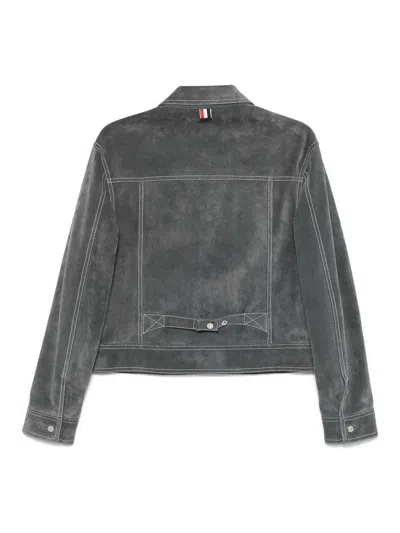 Thom Browne Grey Backstrap Utility Jacket In Gray