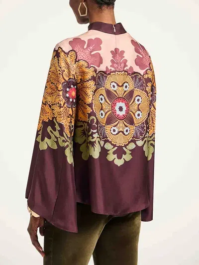 La Doublej Make An Exit Top In Bounty Placée Burgundy In Red