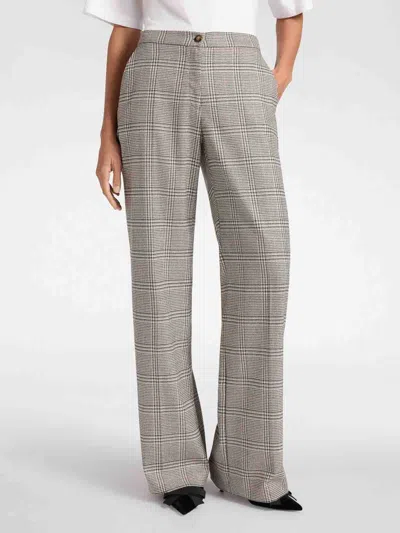 Elena Miro' Check-pattern Trousers In Brown
