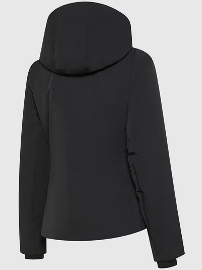 Aesse Crystal Zip-fastening Hooded Jacket In Black