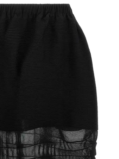 Issey Miyake Black December Moving Knit Midi Skirt