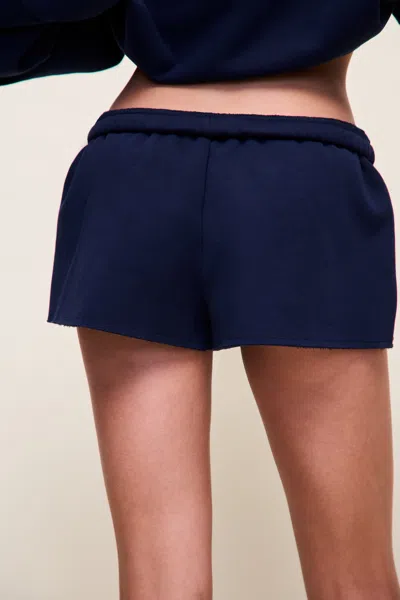 Danielle Guizio Ny Fleece Short In Blue
