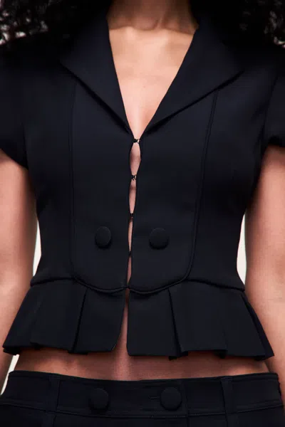 Danielle Guizio Ny Mollie Cap Sleeve Blazer In Black