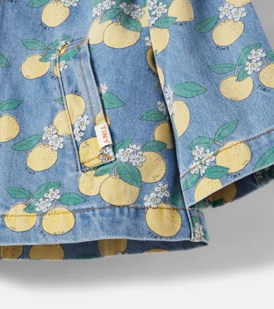 Tinycottons Oranges Printed Denim Jacket In Blue