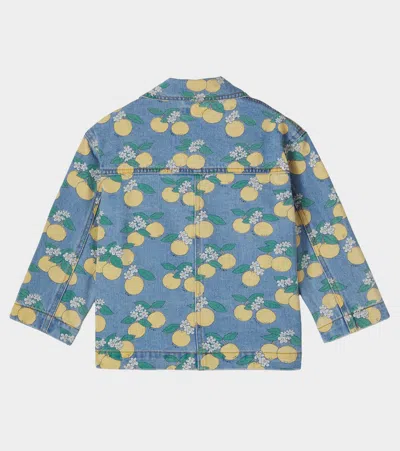 Tinycottons Oranges Printed Denim Jacket In Blue