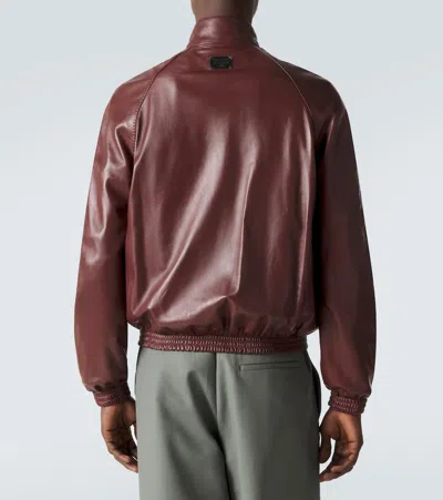 Acne Studios Leather Jacket In Brown