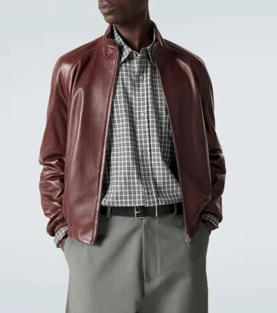 Acne Studios Leather Jacket In Brown