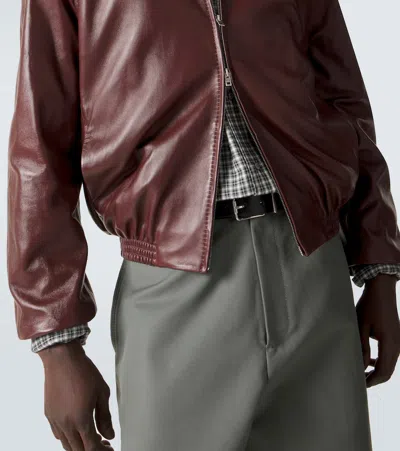 Acne Studios Leather Jacket In Brown