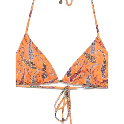 Etro Orange Bikini Set In Multi