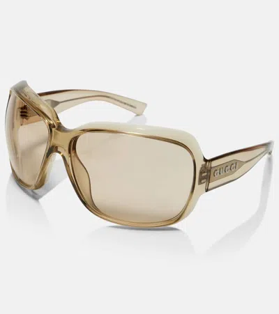 Gucci Script Square Sunglasses In Neutral