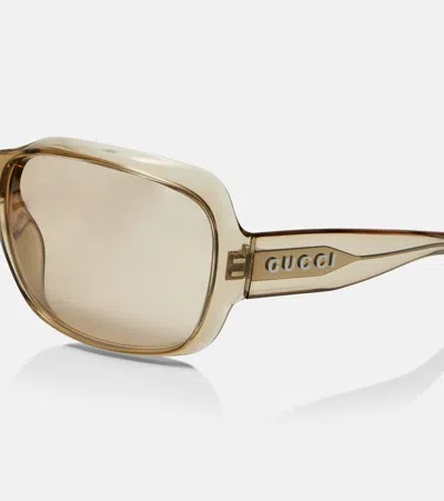 Gucci Script Square Sunglasses In Neutral