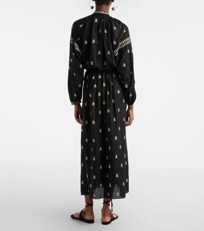 Isabel Marant Rodilia Silk Long Dress In Black