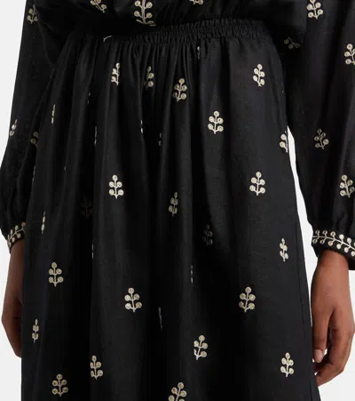 Isabel Marant Rodilia Silk Long Dress In Black