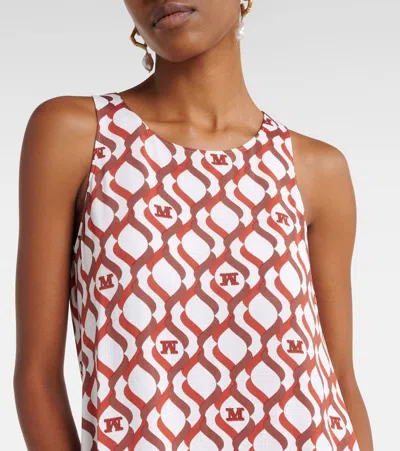 Max Mara Paste Printed Midi Dress In Red