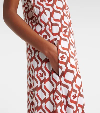 Max Mara Paste Printed Midi Dress In Red