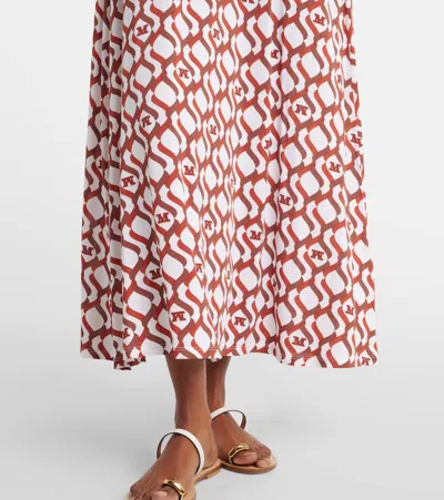 Max Mara Paste Printed Midi Dress In Red