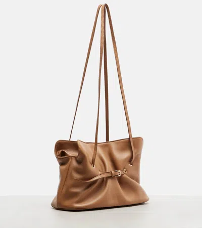 Prada Dada Leather Shoulder Bag In Brown