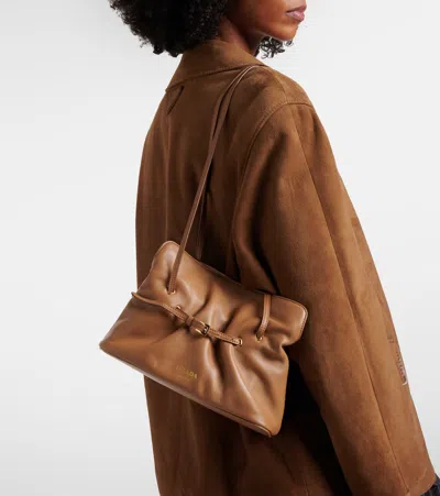Prada Dada Leather Shoulder Bag In Brown