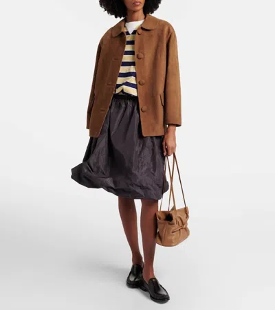 Prada Dada Leather Shoulder Bag In Brown