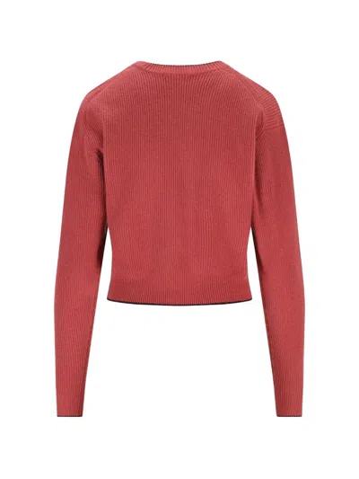 Chloé Short And Fitting Pullover With Wool Logo In Multi
