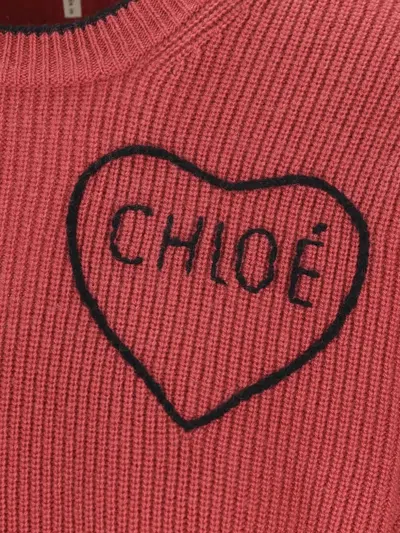Chloé Short And Fitting Pullover With Wool Logo In Multi