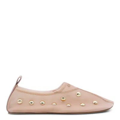 Chloé Rita Blushy Beige Ballet Flats In Transparent Mesh Women In Neutral