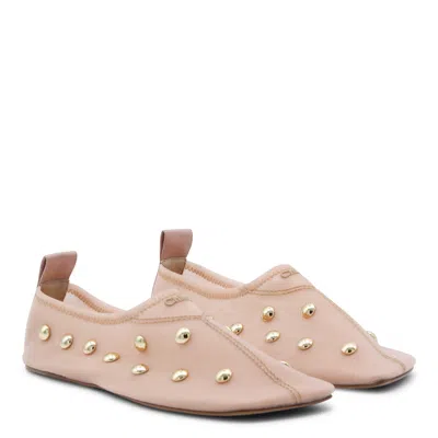 Chloé Rita Blushy Beige Ballet Flats In Transparent Mesh Women In Neutral