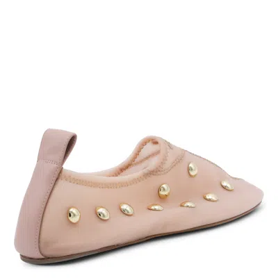 Chloé Rita Blushy Beige Ballet Flats In Transparent Mesh Women In Neutral