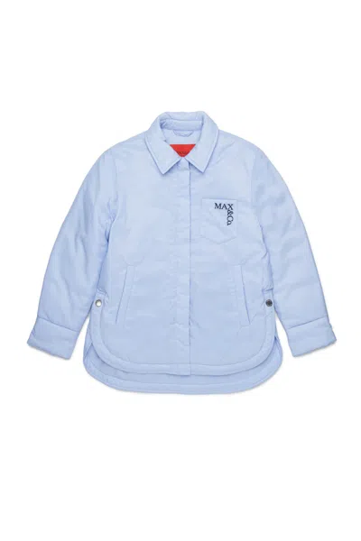 Max & Co Logo-print Padded Jacket In Blue