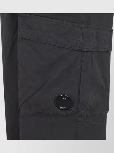 C.p. Company C.p.company Grey Micro-reps Boxy Cotton Cargo Pants In Blue