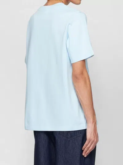 Casablanca Ribbed Crew Neck Short Sleeve T-shirt With Airbrush Artwork In Blue
