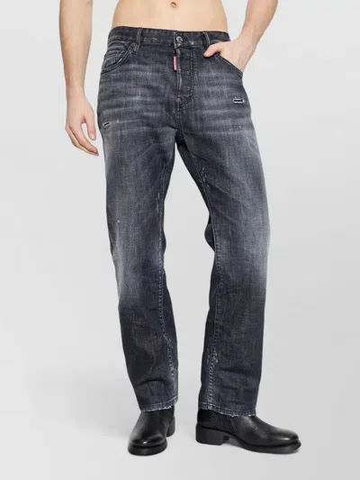 Dsquared2 Stretch Denim Sexy Twist Jeans With Paint Effect Details 17c In Black