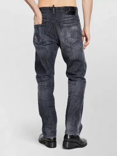 Dsquared2 Stretch Denim Sexy Twist Jeans With Paint Effect Details 17c In Black